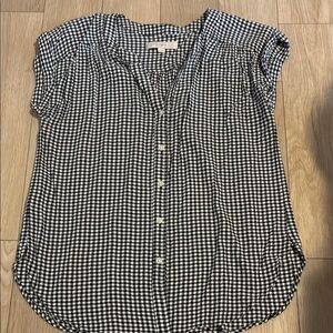 Women's Black and White Checkered Top
